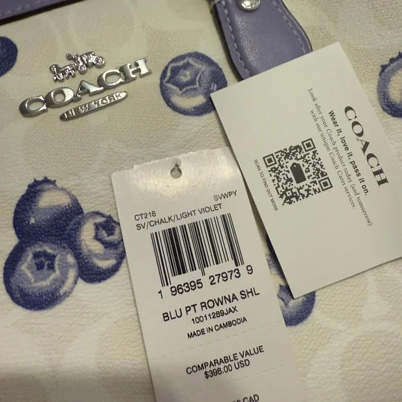 Coach Blueberry Rowan and wristlet matching set - Picture 5 of 7